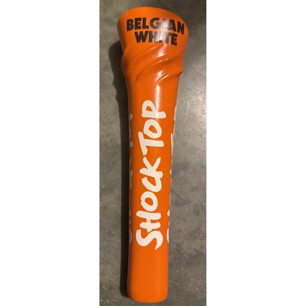 Shock Top Brewing CO BELGIAN WHITE Beer Tap Handle Orange 12